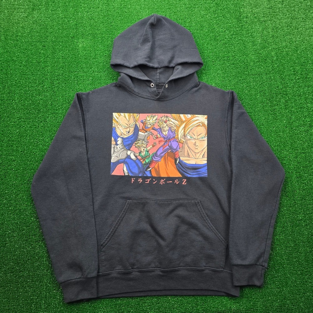 Dragonball Z Hoodie‎ Sweatshirt Mens Small Black Pullover Graphic Print Anime